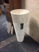 LEFKAS Standwaschbecken Beige Marmor 90 x 40 cm