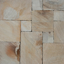 Terrassenplatten | SANDSTEIN MINT - ca. 15-20 x 15-20 cm - Muster