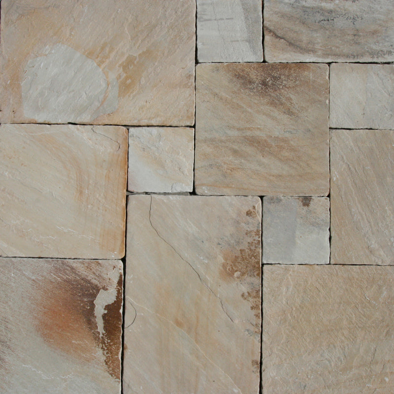 Terrassenplatten | SANDSTEIN MINT - ca. 15-20 x 15-20 cm - Muster