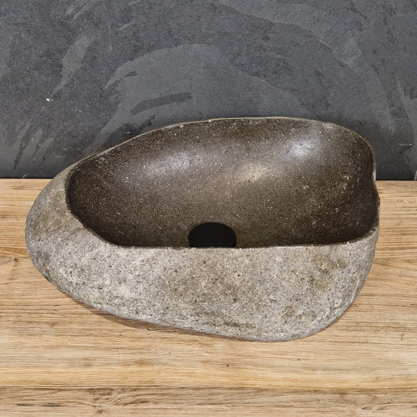 Aufsatzwaschbecken aus Flussstein | Naturstein | Unikate | 40-60 cm