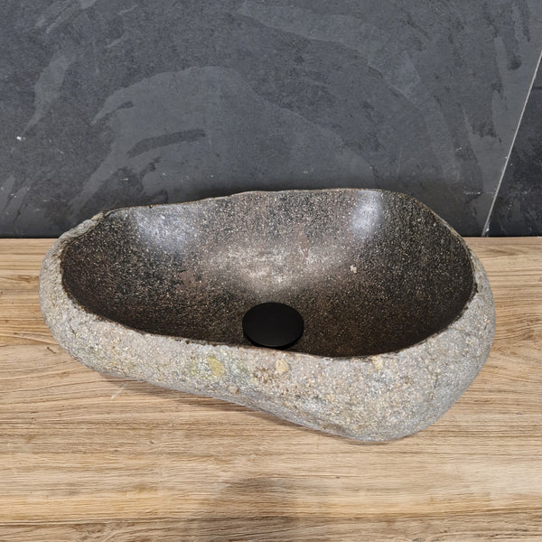 Aufsatzwaschbecken aus Flussstein | Naturstein | Unikate | 40-60 cm