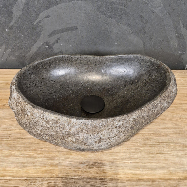 Aufsatzwaschbecken aus Flussstein | Naturstein | Unikate | 40-60 cm