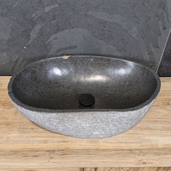 Aufsatzwaschbecken aus Flussstein | Naturstein | Unikate | 40-60 cm