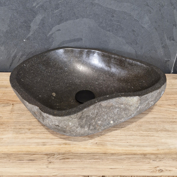 Aufsatzwaschbecken aus Flussstein | Naturstein | Unikate | 40-60 cm