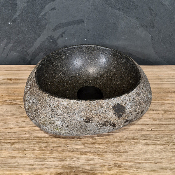 Aufsatzwaschbecken aus Flussstein | Naturstein | Unikate | 30-40 cm