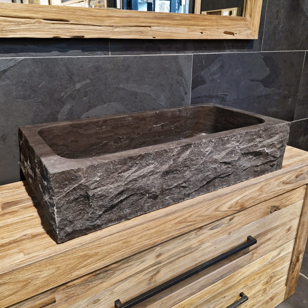 Waschtisch | Blaustein grob | Naturstein | 60 x 40 oder 90 x 45 cm