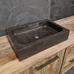 Waschtisch | Blaustein Glatt | Naturstein | 60 x 40 cm oder 90 x 45 cm - Afrika Naturstein & Teak Shop