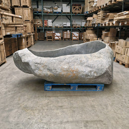 Badewanne freistehend | Flussstein | 226 x 130 x 80 cm - Badgestaltung