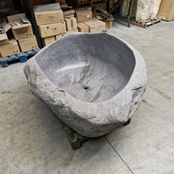 Badewanne freistehend | Flussstein | 180 x 134 x 70 cm