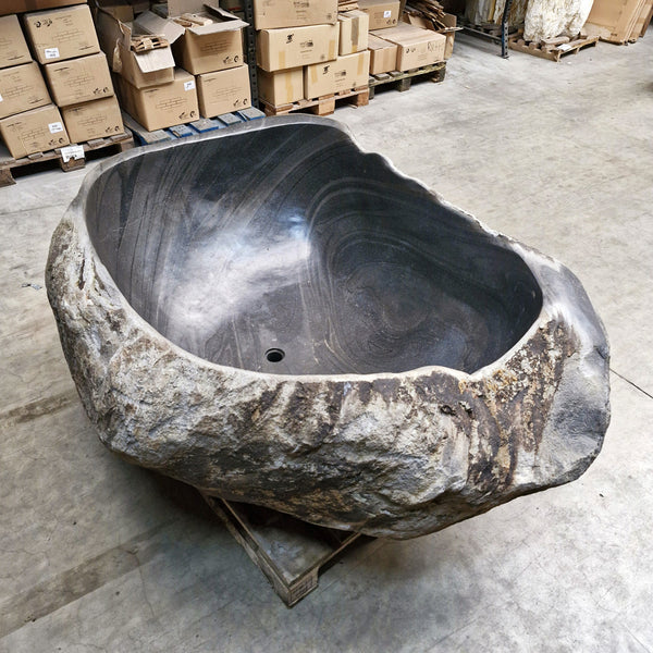 Vrijstaand ligbad | Riviersteen | 160 x 140 x 70 cm