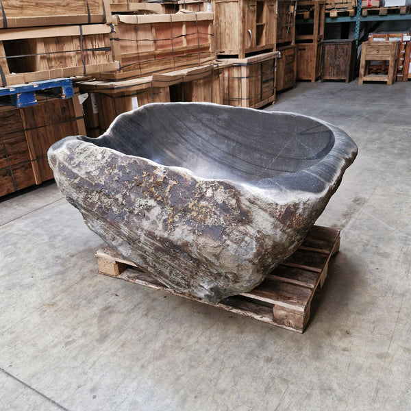 Vrijstaand ligbad | Riviersteen | 160 x 140 x 70 cm