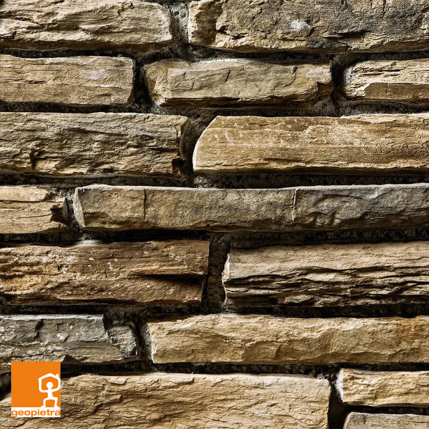 Naturstein-Wandverblender von GEOPIETRA, TOCE-Serie, dekorative Wandverblendung aus Naturstein, zeigt die Textur und Farbnuancen.