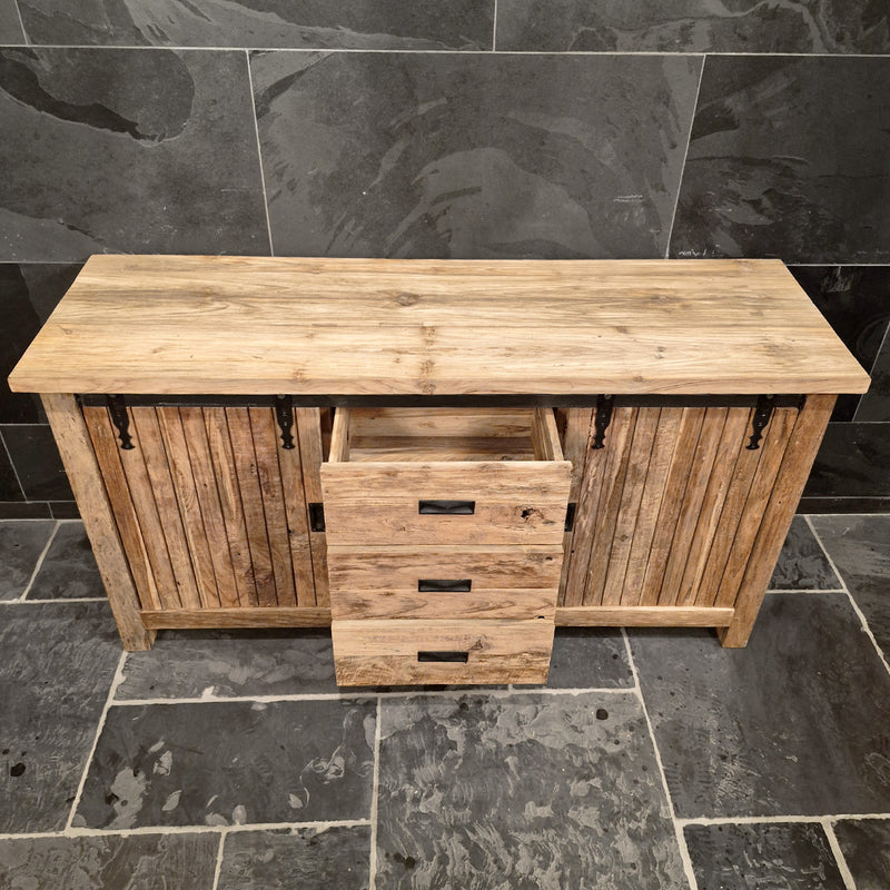 Unterschrank Badezimmer | Recyceltes Teak | Unterschrank mit Charakter - 156 x 50 x 80 cm - Badgestaltung