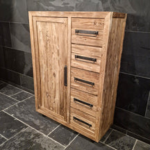 Hochschrank für Badgestaltung von PELEMSEWU, recyceltes und nachhaltiges Material, 100x40x140 cm, modernes Design