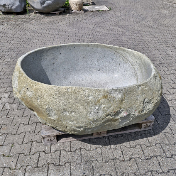 Badewanne freistehend | Flussstein | 160 x 132 x 65 cm