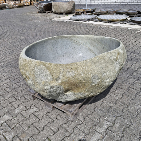 Badewanne freistehend | Flussstein | 160 x 132 x 65 cm