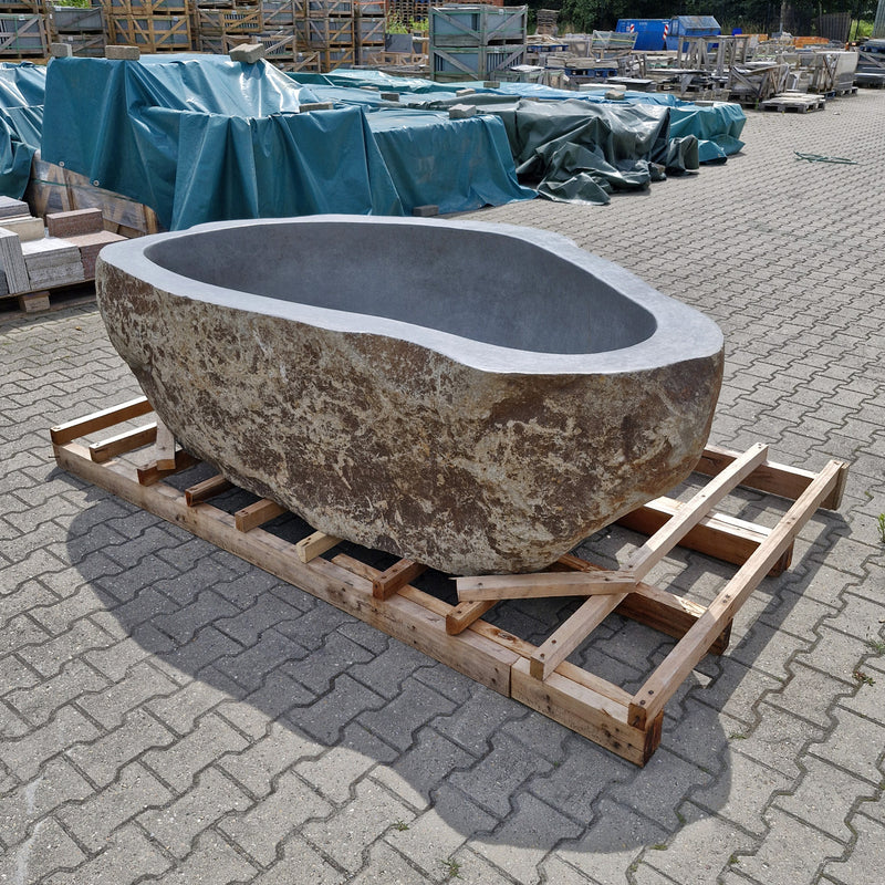Badewanne freistehend | Flussstein | 223 x 139 x 65 cm