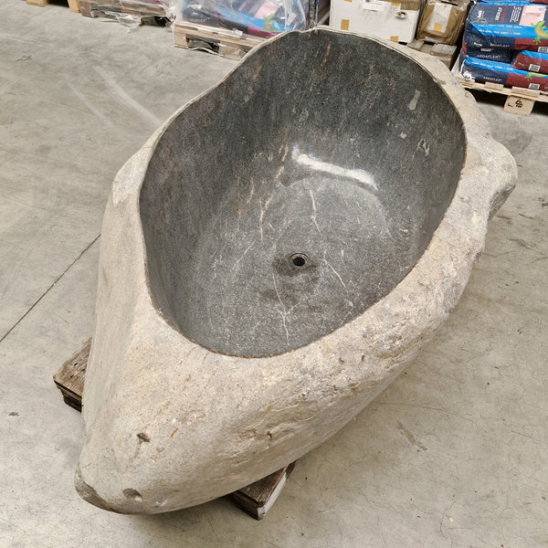 Badewanne freistehend | Flussstein | 193 x 120 x 67 cm