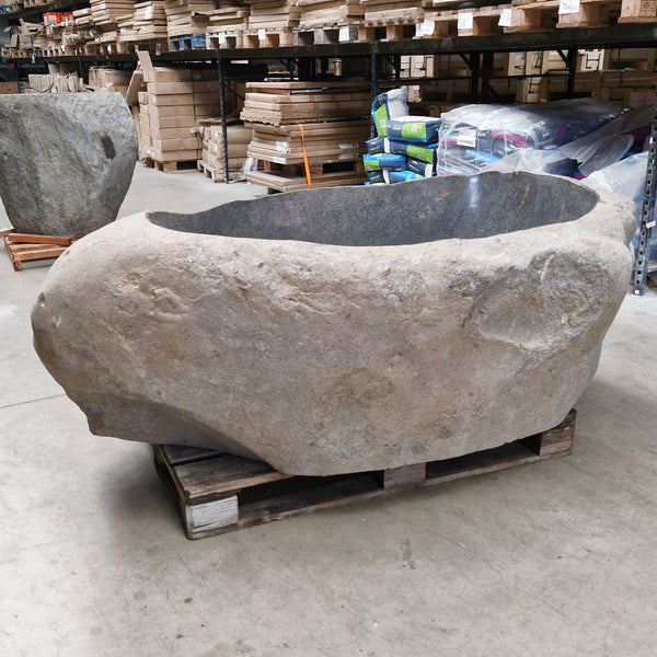 Badewanne freistehend | Flussstein | 193 x 120 x 67 cm