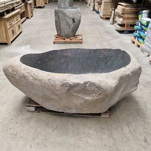 Badewanne freistehend | Flussstein | 193 x 120 x 67 cm