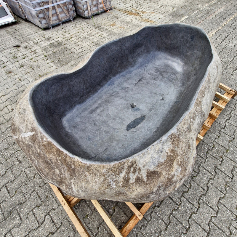 Badewanne freistehend | Flussstein | 238 x 158 x 72 cm