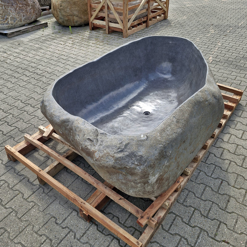 Badewanne freistehend | Flussstein | 230 x 138 x 73 cm