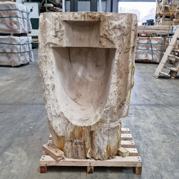 Standwaschbecken Versteinertes Holz | 58 x 39 x 91 cm mit Hahnloch | Q11 - Badgestaltung