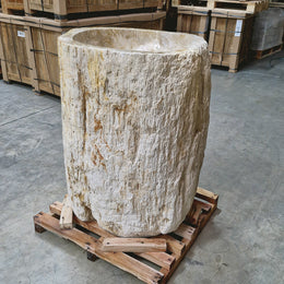 Standwaschbecken Versteinertes Holz | 60 x 66 x 90 cm mit Unteranschluss | Q13 - Badgestaltung