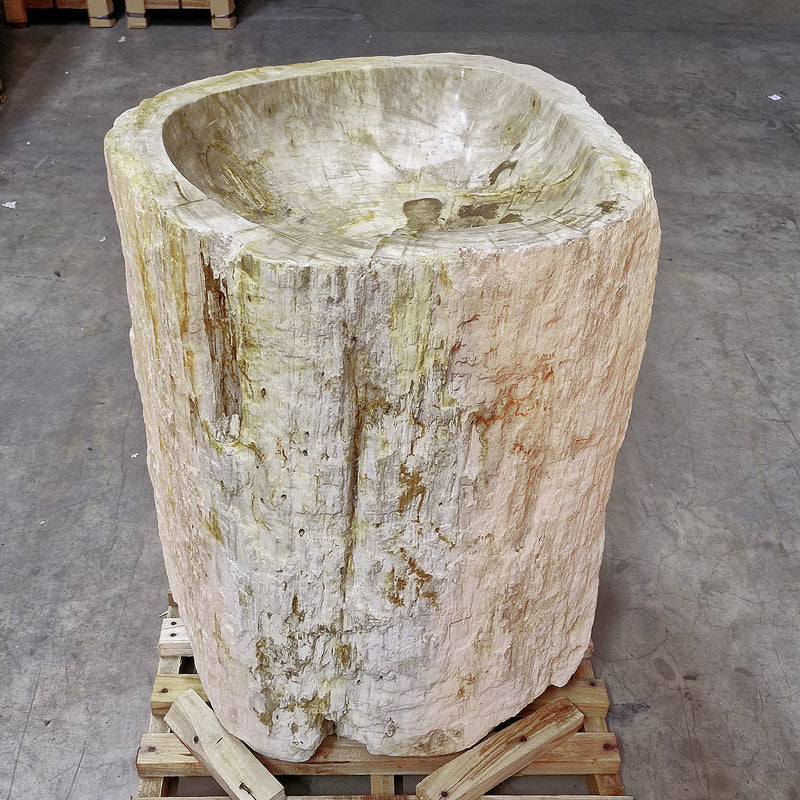 Standwaschbecken Versteinertes Holz | 60 x 66 x 90 cm mit Unteranschluss | Q13 - Badgestaltung