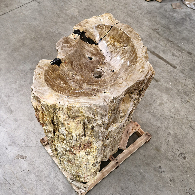 Standwaschbecken Versteinertes Holz | 69 x 46 x 90 cm | Q14 - Badgestaltung