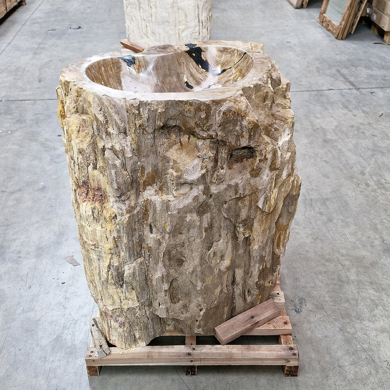 Standwaschbecken Versteinertes Holz | 69 x 46 x 90 cm | Q14 - Badgestaltung