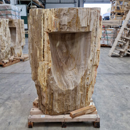 Standwaschbecken Versteinertes Holz | 60 x 39 x 90 cm | Q7 - Badgestaltung