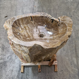 Standwaschbecken Versteinertes Holz | 60 x 39 x 90 cm | Q7 - Badgestaltung