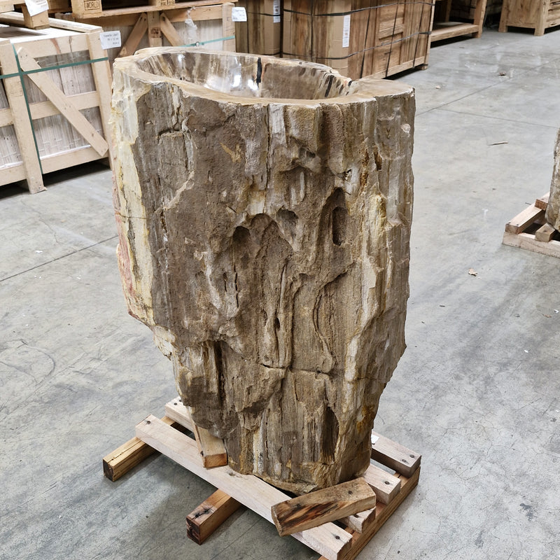 Standwaschbecken Versteinertes Holz | 60 x 39 x 90 cm | Q7 - Badgestaltung