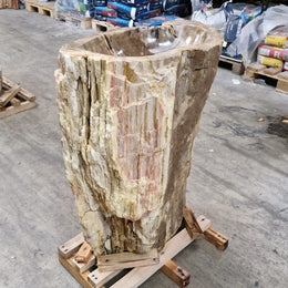 Standwaschbecken Versteinertes Holz | 60 x 39 x 90 cm | Q7 - Badgestaltung