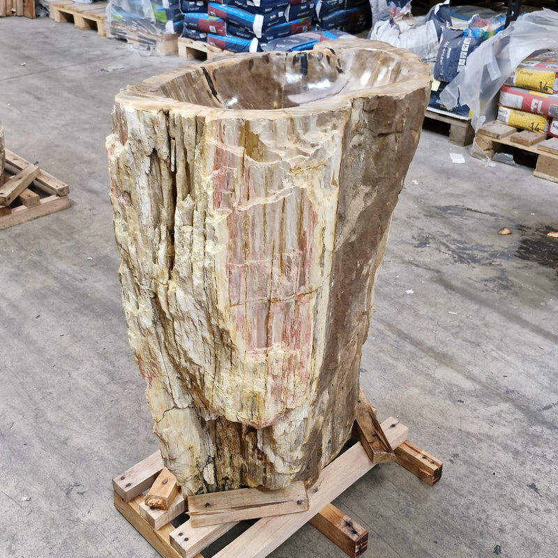 Standwaschbecken Versteinertes Holz | 60 x 39 x 90 cm | Q7 - Badgestaltung