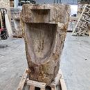 Standwaschbecken Versteinertes Holz | mit Hahnloch | 58 x 46 x 90 cm | Q8