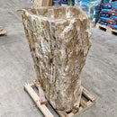 Standwaschbecken Versteinertes Holz | mit Hahnloch | 58 x 46 x 90 cm | Q8