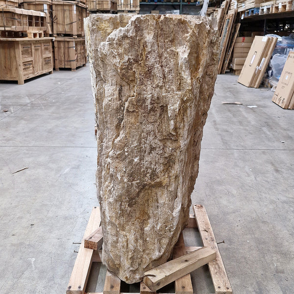 Standwaschbecken Versteinertes Holz | mit Hahnloch | 58 x 46 x 90 cm | Q8