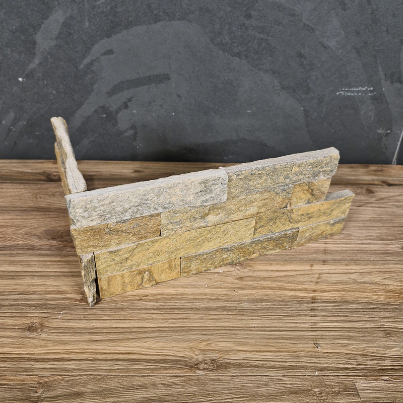 Naturstein Verblender | QUARZIT YELLOW - ca. 15 x 15-20 cm - Muster