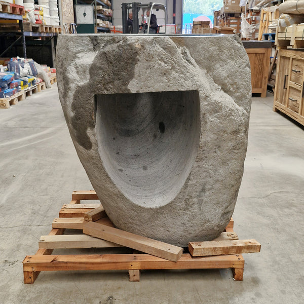 Staande wastafel riviersteen | 87 x 69 x 92 cm | F3