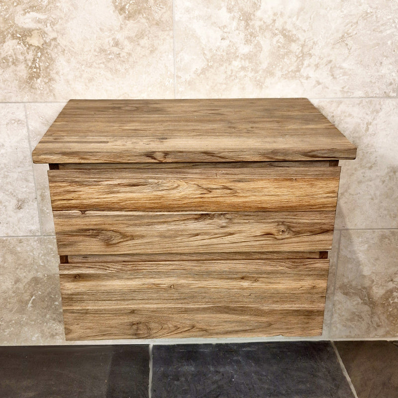 Hängeschrank aus Teakholz | 65x48x44 cm | Zeitloses Badmöbel - Badgestaltung