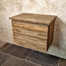 Hängeschrank aus Teakholz | 65x48x44 cm | Zeitloses Badmöbel - Badgestaltung