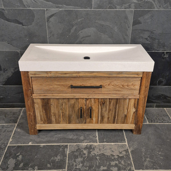 Badezimmermöbel mit Waschtisch | Teakholz natur, handgefertigt