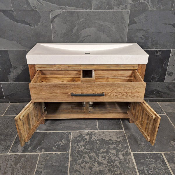 Badezimmermöbel mit Waschtisch | Teakholz natur, handgefertigt