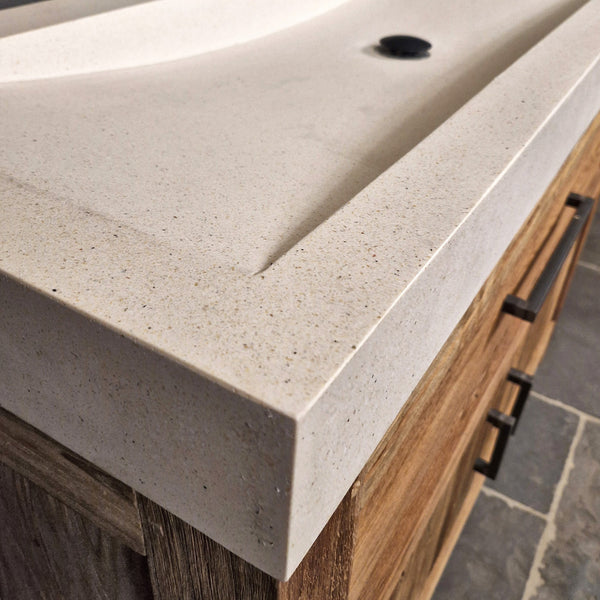 Badezimmermöbel mit Waschtisch | Teakholz natur, handgefertigt