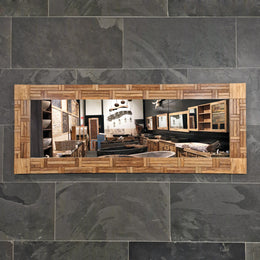 Wandspiegel Badspiegel | S 1-7 | Recyceltes Teakholz | Verschiedene Größen - Sample 1 - 180 x 70 x 4 cm - Badgestaltung