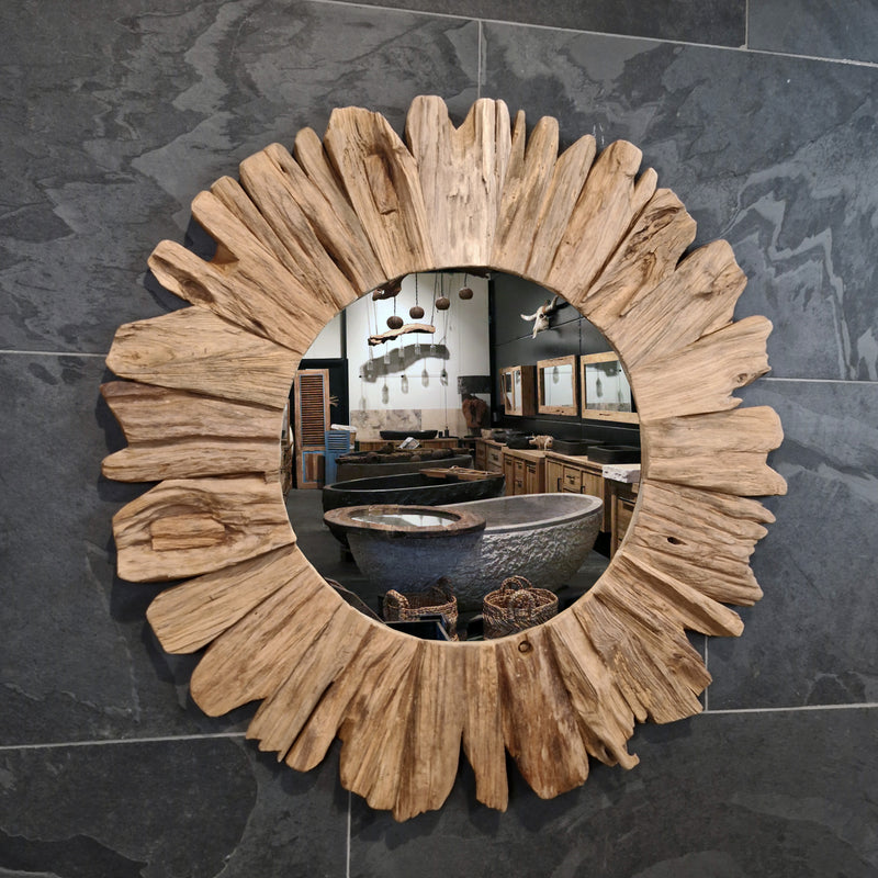 Wandspiegel Badspiegel | S 1-7 | Recyceltes Teakholz | Verschiedene Größen - Badgestaltung