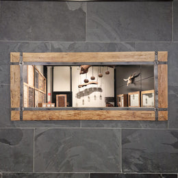 Wandspiegel Badspiegel | S 1-11 | Recyceltes Teakholz | Verschiedene Größen - Sample 8 - 160 x 70 x 4 cm - Badgestaltung