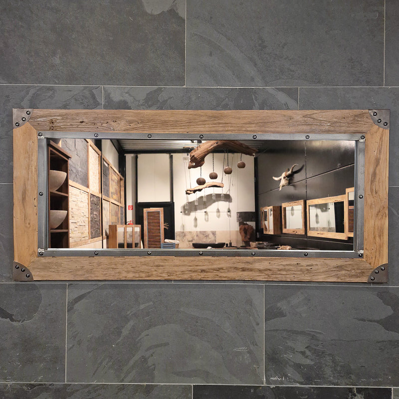 Wandspiegel Badspiegel | S 1-11 | Recyceltes Teakholz | Verschiedene Größen - Badgestaltung